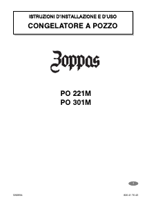 Manuale Zoppas PO221M Congelatore