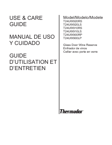 Mode d’emploi Thermador T24UW910RS Cave à vin