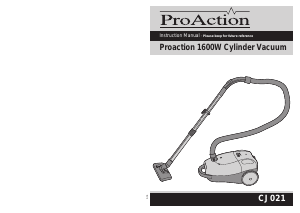 Bruksanvisning ProAction CJ021 Dammsugare