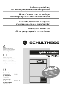 Bruksanvisning Schulthess Spirit eMotion TW 7335i Torktumlare