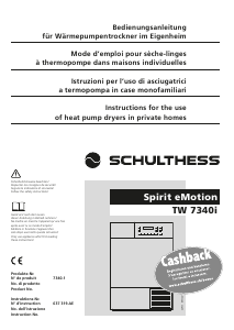 Manual Schulthess Spirit eMotion TW 7340i Dryer