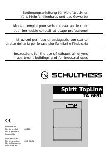 Bedienungsanleitung Schulthess Spirit TA 6691 Trockner