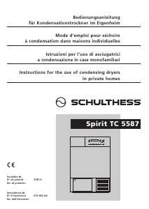 Handleiding Schulthess Spirit TC 5587 Wasdroger