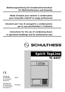 Bruksanvisning Schulthess Spirit TC 6457 Torktumlare