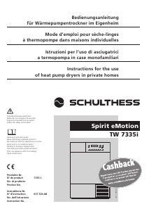 Manual Schulthess Spirit TopLine TW 7335i Dryer