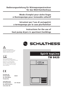 Bruksanvisning Schulthess Spirit TopLine TW 8420 Torktumlare