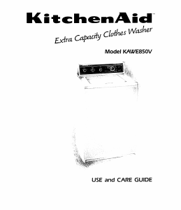 Bruksanvisning KitchenAid KAWE850VWH0 Tvättmaskin