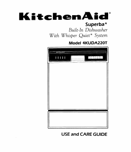 Manual KitchenAid 4KUDA220TW0 Superba Dishwasher