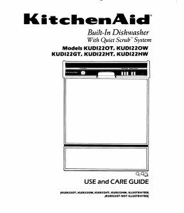 Manual KitchenAid KUDI22HT0 Dishwasher