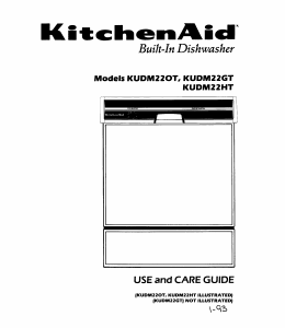 Manual KitchenAid KUDM22HT1 Dishwasher