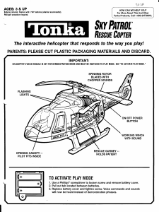 Handleiding Hasbro Tonka Sky Patrol Rescue Copter