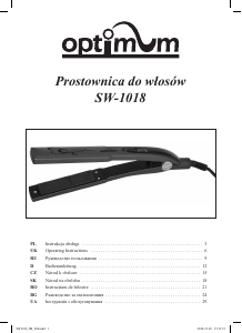 Manual Optimum SW-1018 Hair Straightener