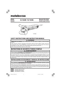 Manual de uso Metabo G 12VA Amoladora angular