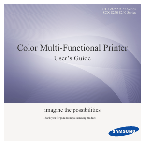 Manual Samsung CLX-9258NA Multifunctional Printer