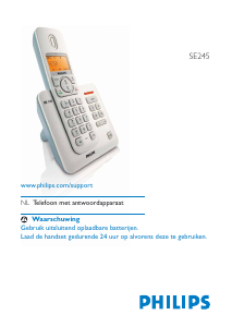 Handleiding Philips SE2454S Draadloze telefoon