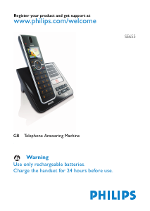 Handleiding Philips SE6553B Draadloze telefoon