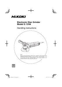 Handleiding Hikoki G 13VA Haakse slijpmachine