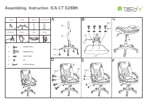 説明書 Techly ICA-CT 028BK 事務用椅子