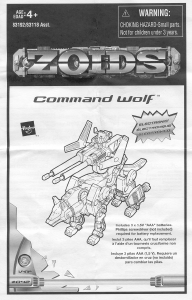 Handleiding Hasbro Zoids Command Wolf