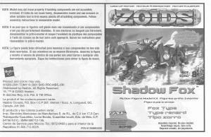 Handleiding Hasbro Zoids Shadow Fox