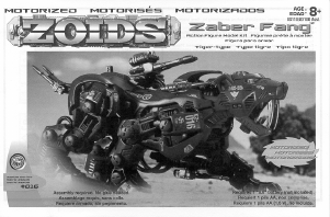 Handleiding Hasbro Zoids Zaber Fang