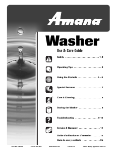 Handleiding Amana NAV2330AWW Wasmachine