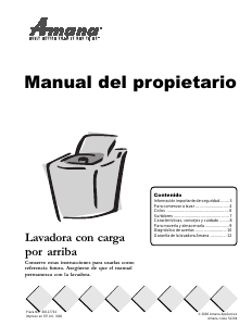 Manual de uso Amana ALW540RMC Lavadora
