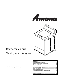 Handleiding Amana LWG65AW Wasmachine
