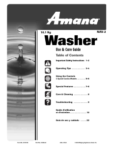 Handleiding Amana NAV2335AJW Wasmachine