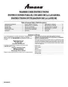 Manual de uso Amana NTW5245TQ1 Lavadora