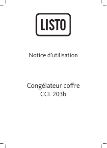 Mode d’emploi Listo CCL 203b Congélateur