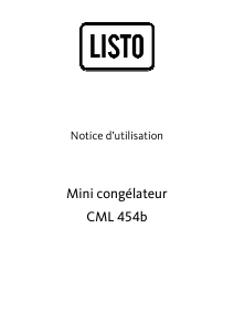 Mode d’emploi Listo CML 454b Congélateur