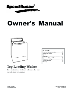 Bruksanvisning Speed Queen SLW110RAW Tvättmaskin