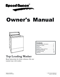 Manual Speed Queen SLW330RAW Washing Machine