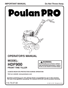 Manual Poulan HDF900 Cultivator