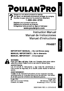 Mode d’emploi Poulan PR48BT Souffleur