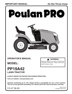 Manual Poulan PP19A42 Lawn Mower