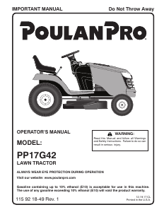 Manual Poulan PP17G42 Lawn Mower