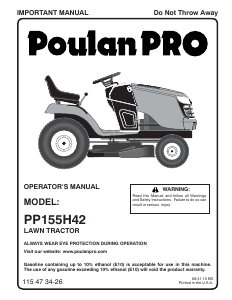 Manual Poulan PP155H42 Lawn Mower