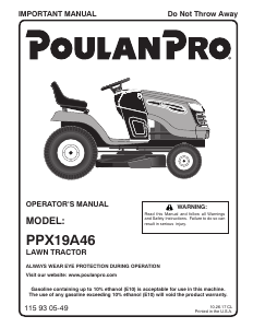 Manual Poulan PPX19A46 Lawn Mower
