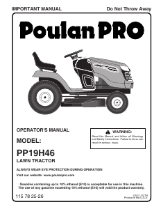 Manual Poulan PP19H46 Lawn Mower