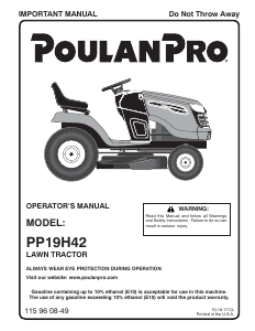 Manual Poulan PP19H42 Lawn Mower