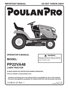Manual Poulan PP22VA48 Lawn Mower