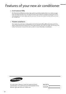 Bruksanvisning Samsung NS024SCREB Luftkonditionering
