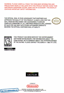 Bruksanvisning Nintendo N64 Rayman 2 - The Great Escape