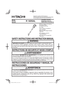Bruksanvisning Hitachi R 18DSAL Dammsugare