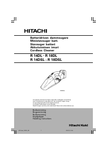 Käyttöohje Hitachi R 14DL Käsipölynimuri