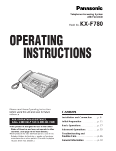 Handleiding Panasonic KX-F780 Faxapparaat
