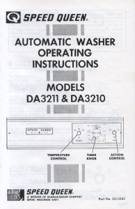 Manual Speed Queen DA3211 Washing Machine