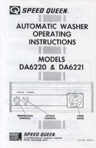 Handleiding Speed Queen DA6221 Wasmachine